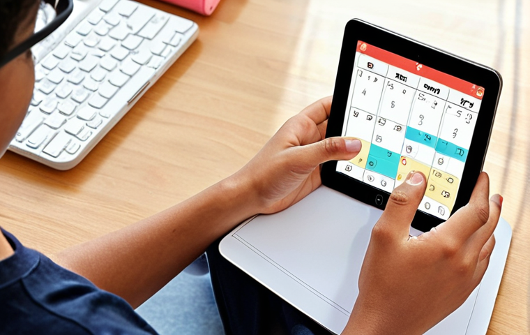 **Image:** A student using a time management app on their tablet, featuring a Pomodoro timer and a visualized learning progress tracker. The background shows a tidy, distraction-free study space with natural light.
**Prompt:** Student using time management app, Pomodoro timer, learning progress tracker, distraction-free study space, natural light, tablet, focused, productive, studying, organized, digital tools.