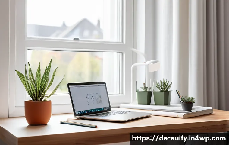 성공적인 학습 습관 형성을 위한 일정 - A bright and tidy modern study room in a German home, featuring a minimalist wooden desk with neatly...