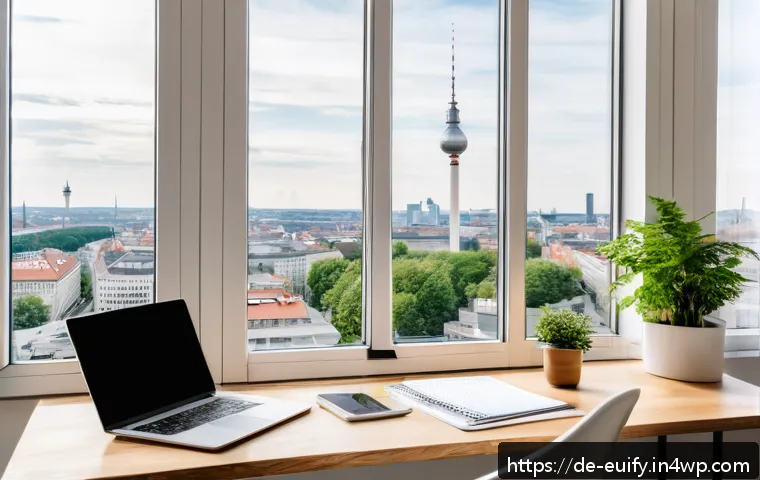 시간 관리 원칙을 기반으로 한 일정 설계 - A modern home office scene in a bright, cozy apartment in Berlin, featuring a young professional wom...